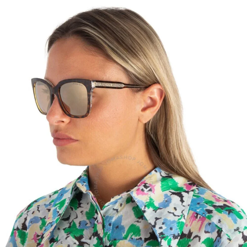 Michael Kors San Marino Gold Mirrored Square Ladies Sunglasses - Picture 2 of 2